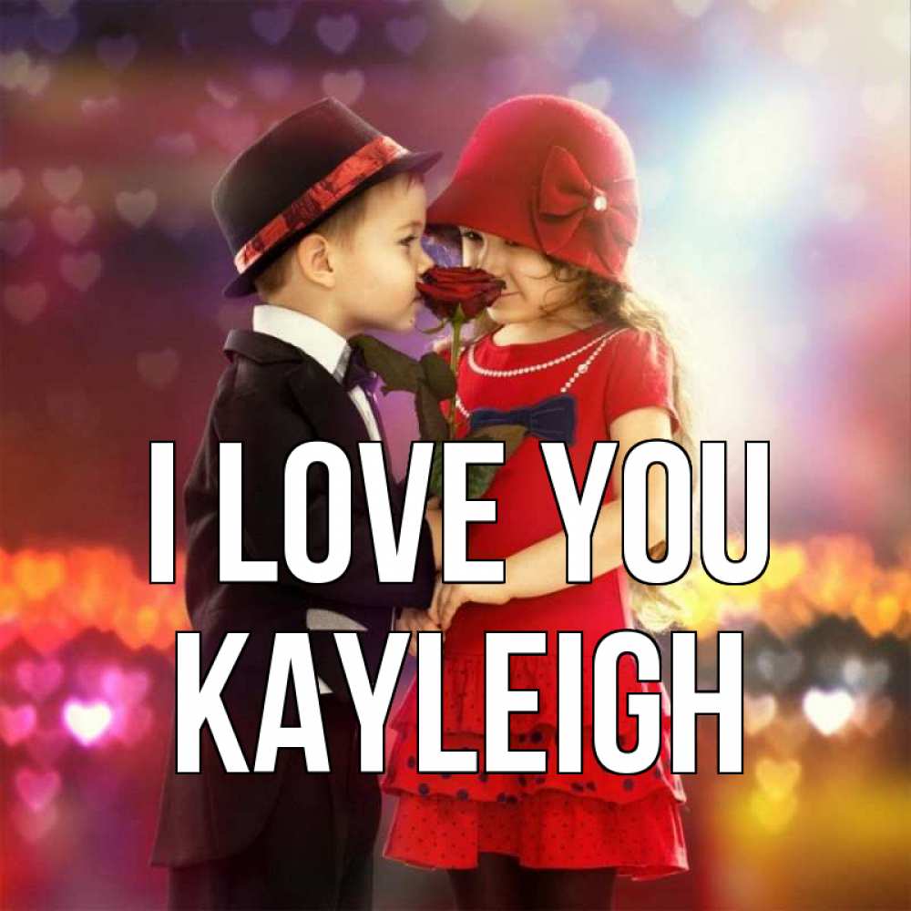 Greetings card с именем, Kayleigh I love you черное и красное и роза Greetings with text for free download 