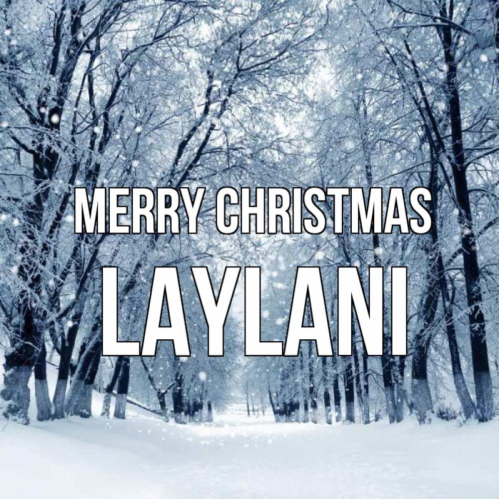 Greetings card с именем, Laylani Merry Christmas снег, лес, парк Greetings with text for free download 