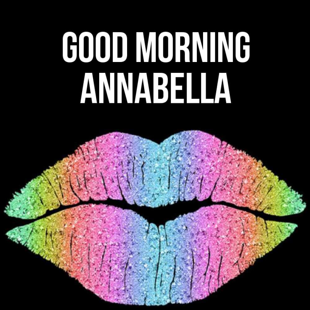 Greetings card с именем, Annabella Good morning радужные губы Greetings with text for free download 