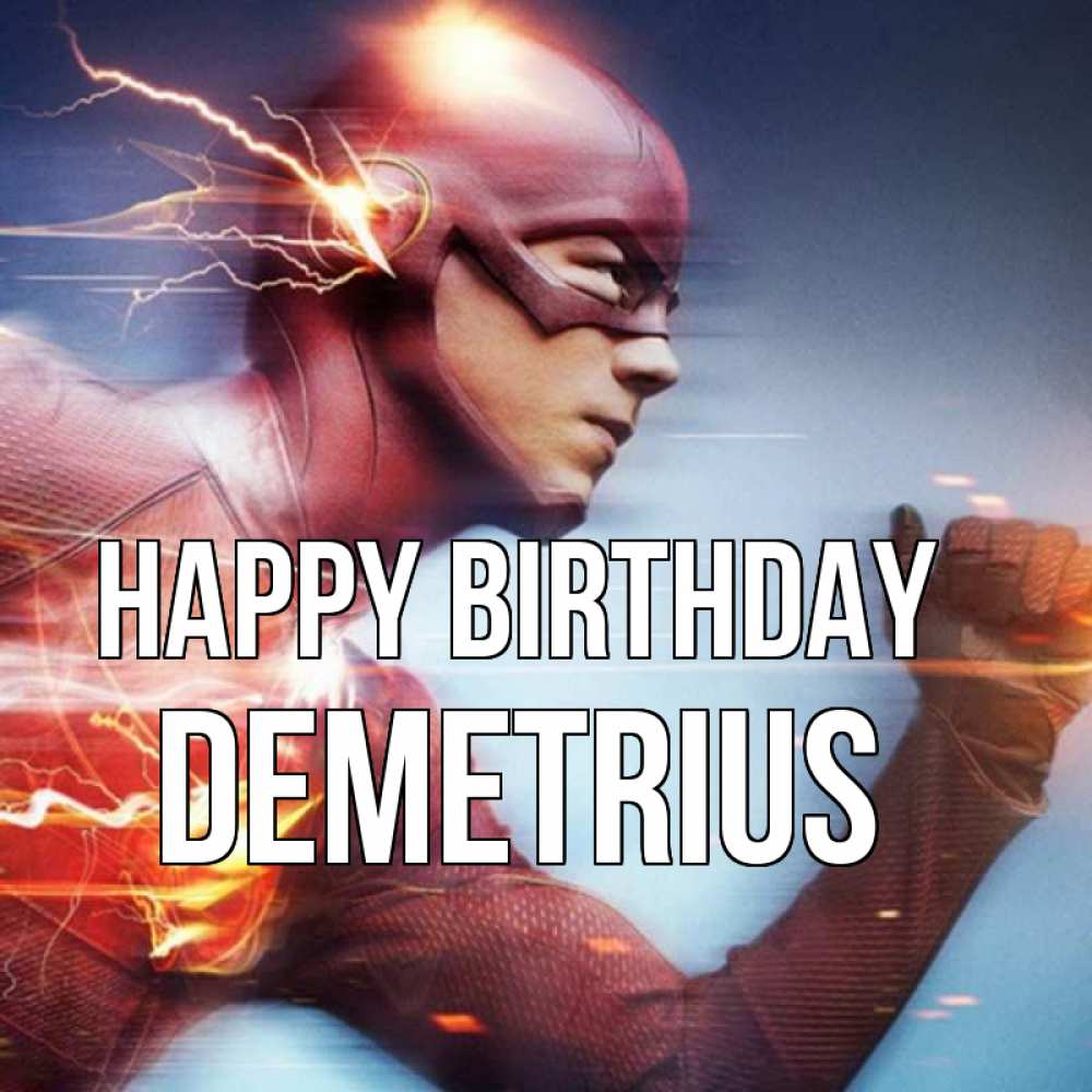 Greetings card с именем, Demetrius Happy Birthday супергерои быстрые Greetings with text for free download 