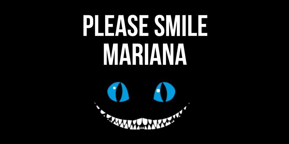 Greetings card с именем, Mariana Please smile кот улыбается Greetings with text for free download 
