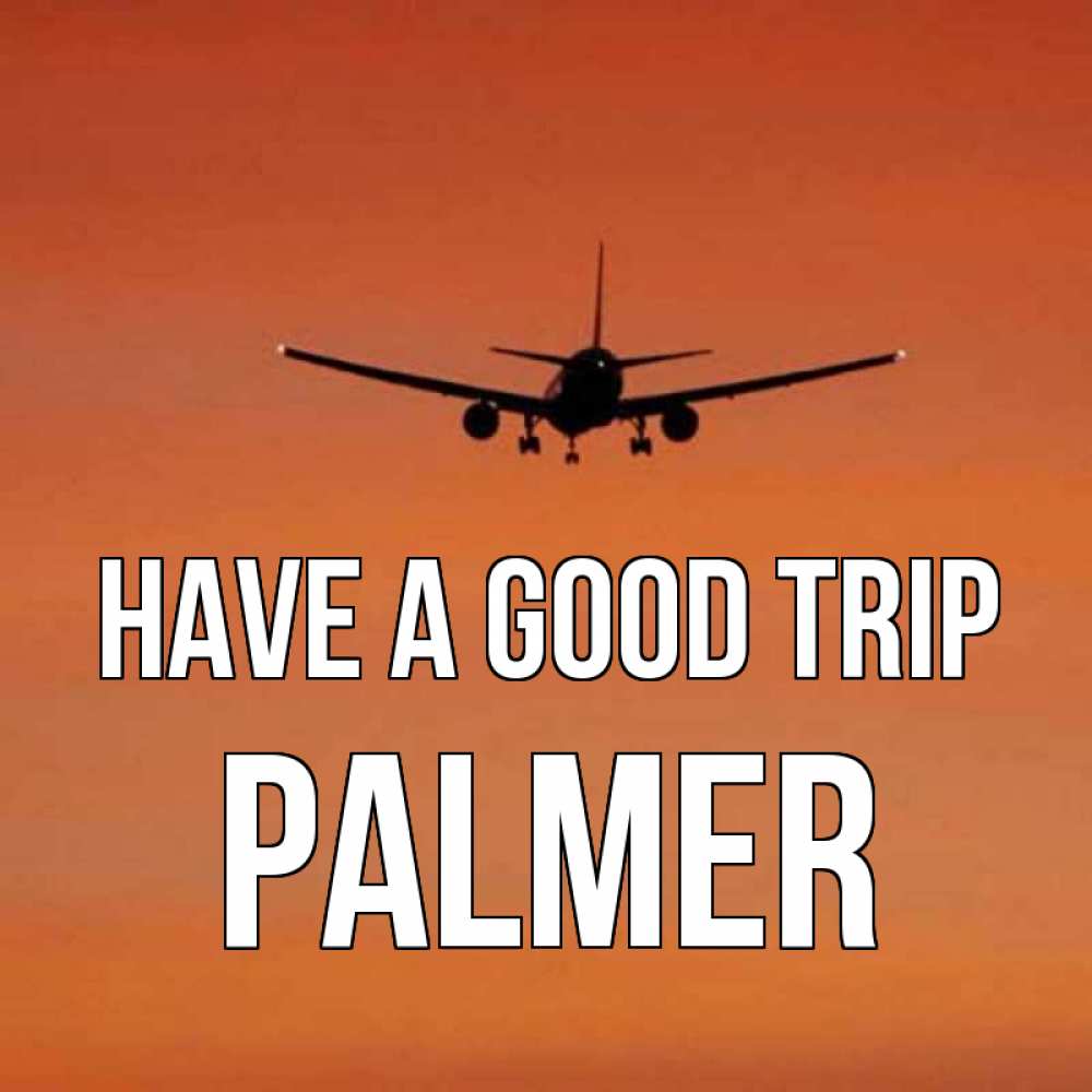 Greetings card с именем, Palmer Have a good trip силуэт самолета Greetings with text for free download 