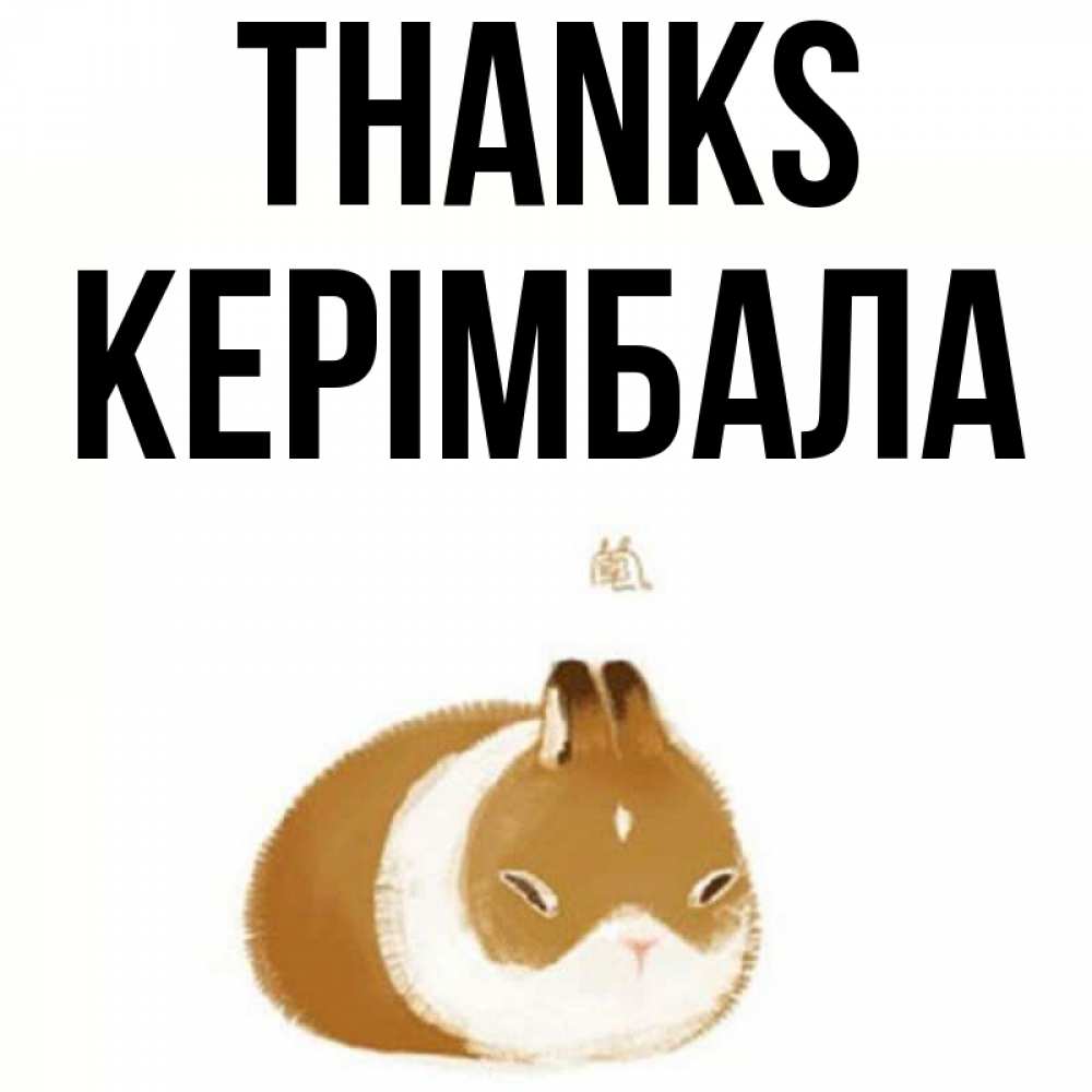 Greetings card с именем, КЕРІМБАЛА Thanks коричнево белый домашний питомец Greetings with text for free download 