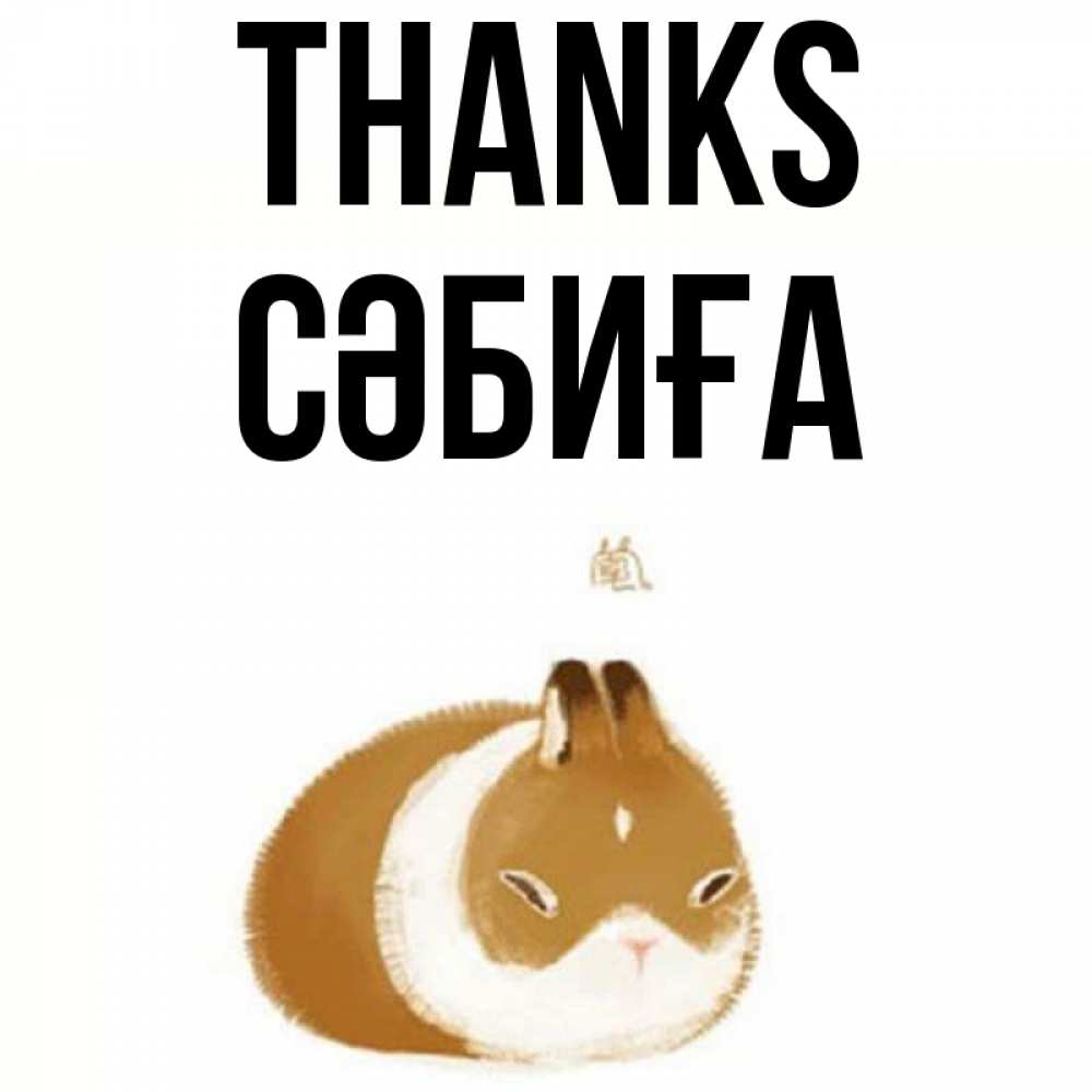 Greetings card с именем, СӘБИҒА Thanks коричнево белый домашний питомец Greetings with text for free download 