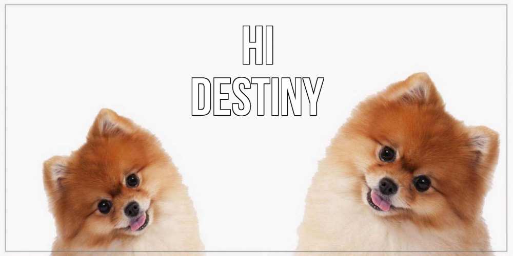 Greetings card с именем, Destiny Hi привет Greetings with text for free download 