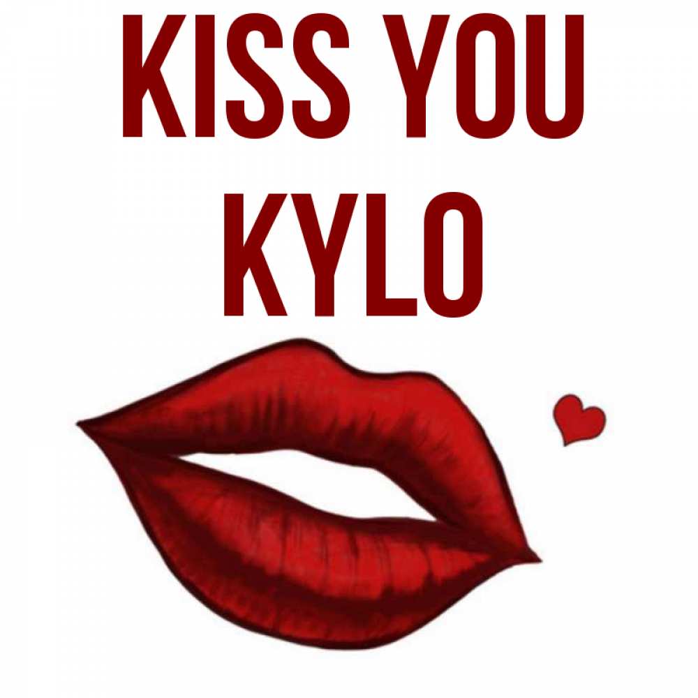 Greetings card с именем, Kylo Kiss you сердечко и губы целуют Greetings with text for free download 