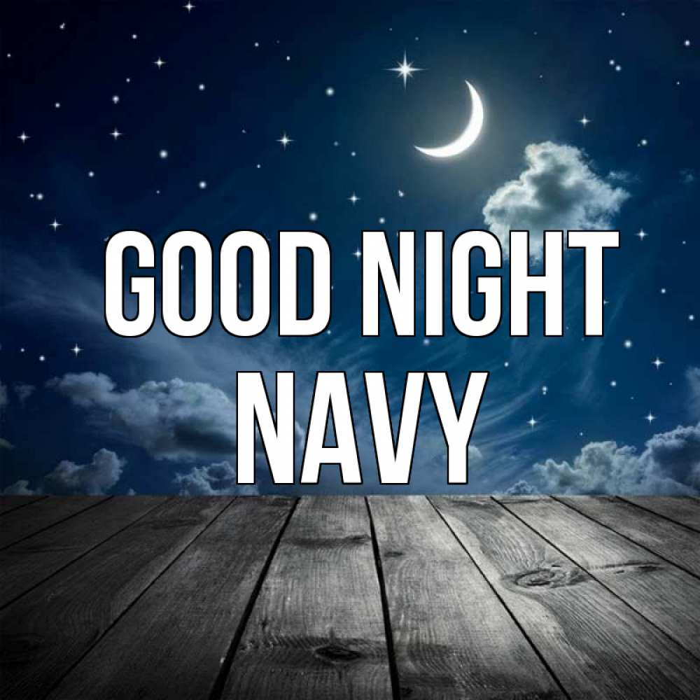 Greetings card с именем, Navy Good night месяц и звезда Greetings with text for free download 