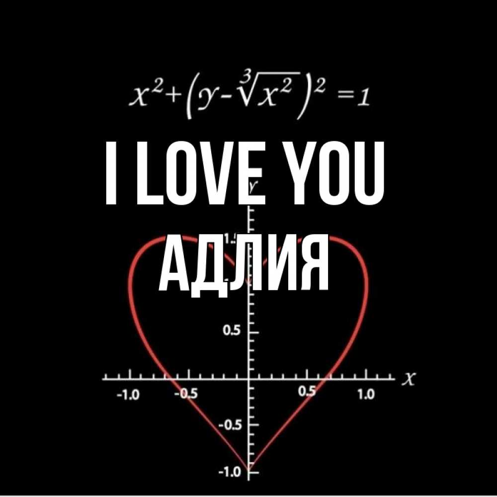 Greetings card с именем, АДЛИЯ I love you сердечная формула Greetings with text for free download 
