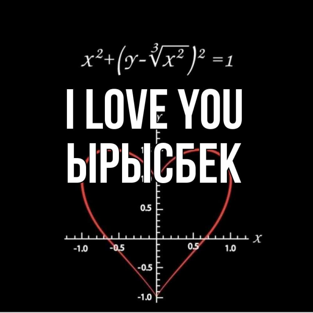 Greetings card с именем, ЫРЫСБЕК I love you сердечная формула Greetings with text for free download 