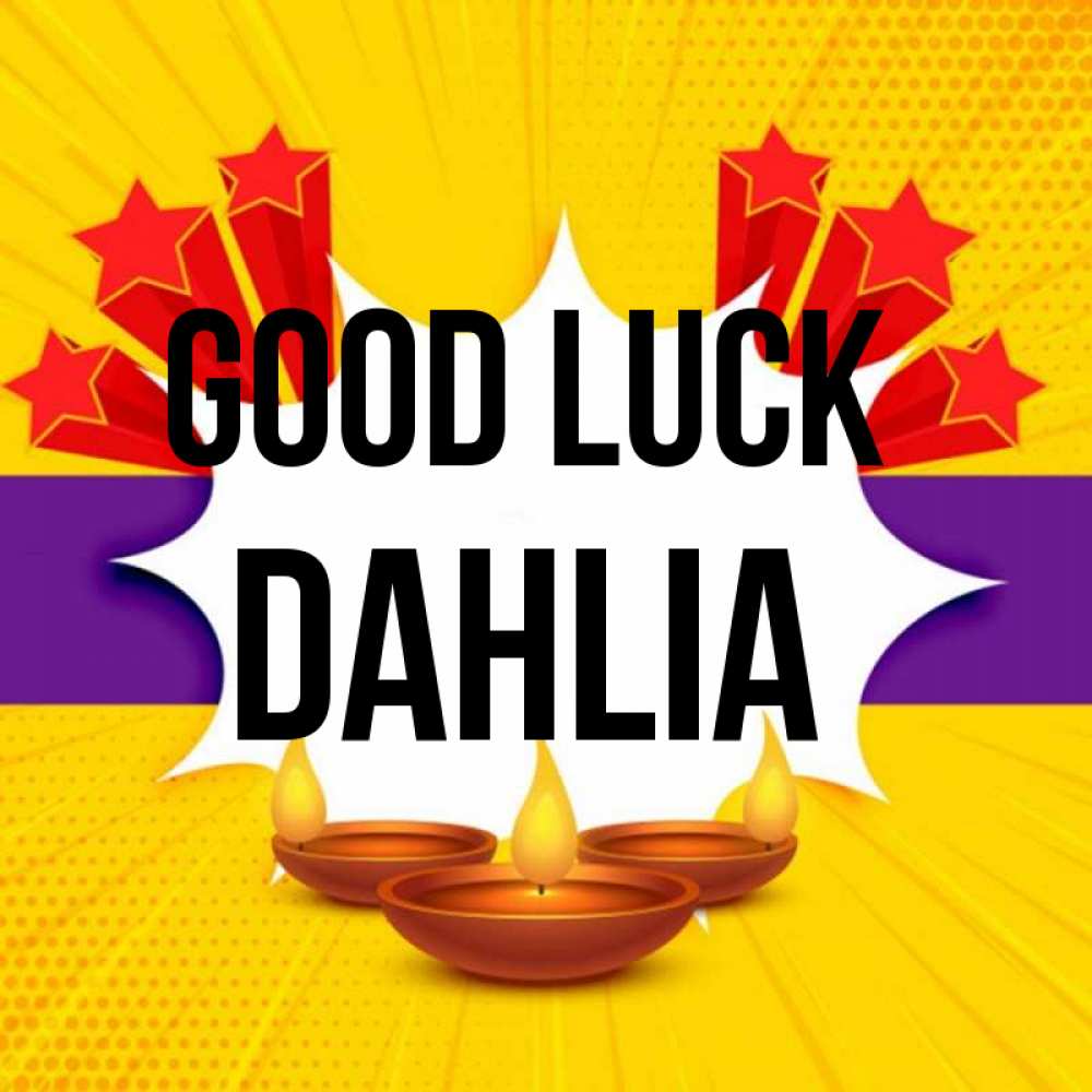 Greetings card с именем, Dahlia Good luck векторное изображение Greetings with text for free download 