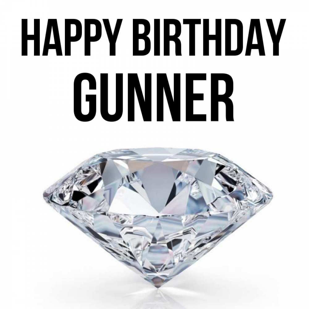 Greetings card с именем, Gunner Happy Birthday к пожеланием быть богатым Greetings with text for free download 