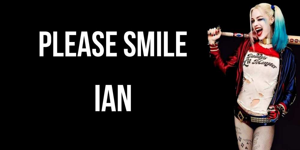 Greetings card с именем, Ian Please smile пожелания быть позитивным Greetings with text for free download 
