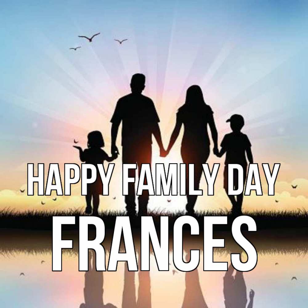 Greetings card с именем, Frances happy family day сын, дочка, мама, папа, море , закат Greetings with text for free download 