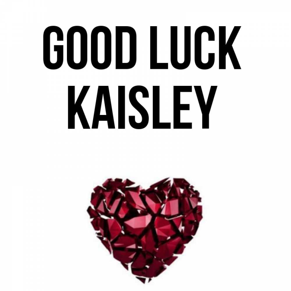 Greetings card с именем, Kaisley Good luck бордовое из кристаллов  1 Greetings with text for free download 