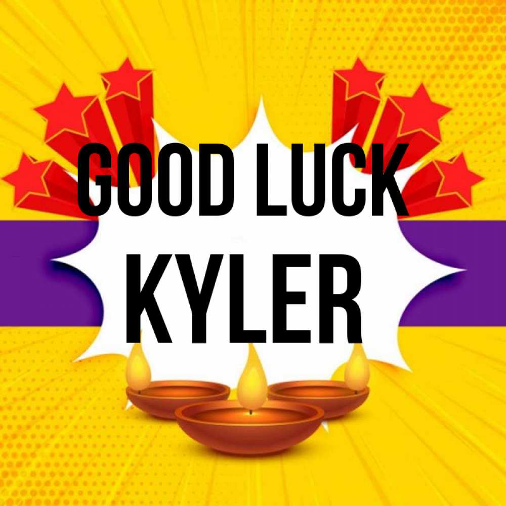 Greetings card с именем, Kyler Good luck векторное изображение Greetings with text for free download 