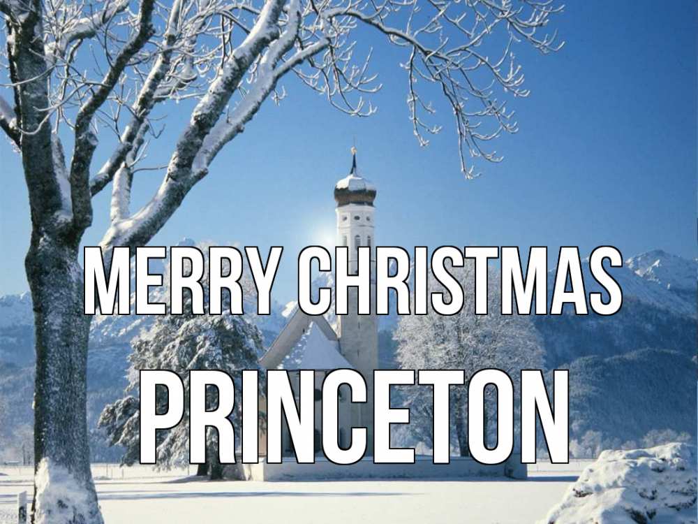 Greetings card с именем, Princeton Merry Christmas зима, храм, костел Greetings with text for free download 