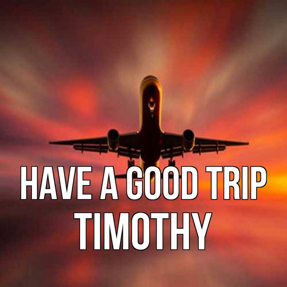 Greetings card с именем, Timothy Have a good trip самолет набирает высоту Greetings with text for free download 