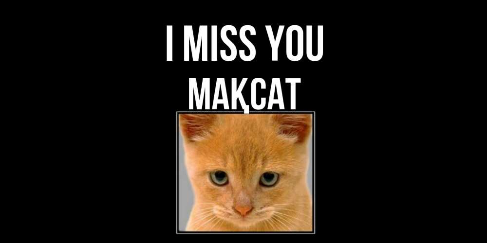 Greetings card с именем, МАҚСАТ I miss you открытки рыжий котенок скучает по тебе Greetings with text for free download 
