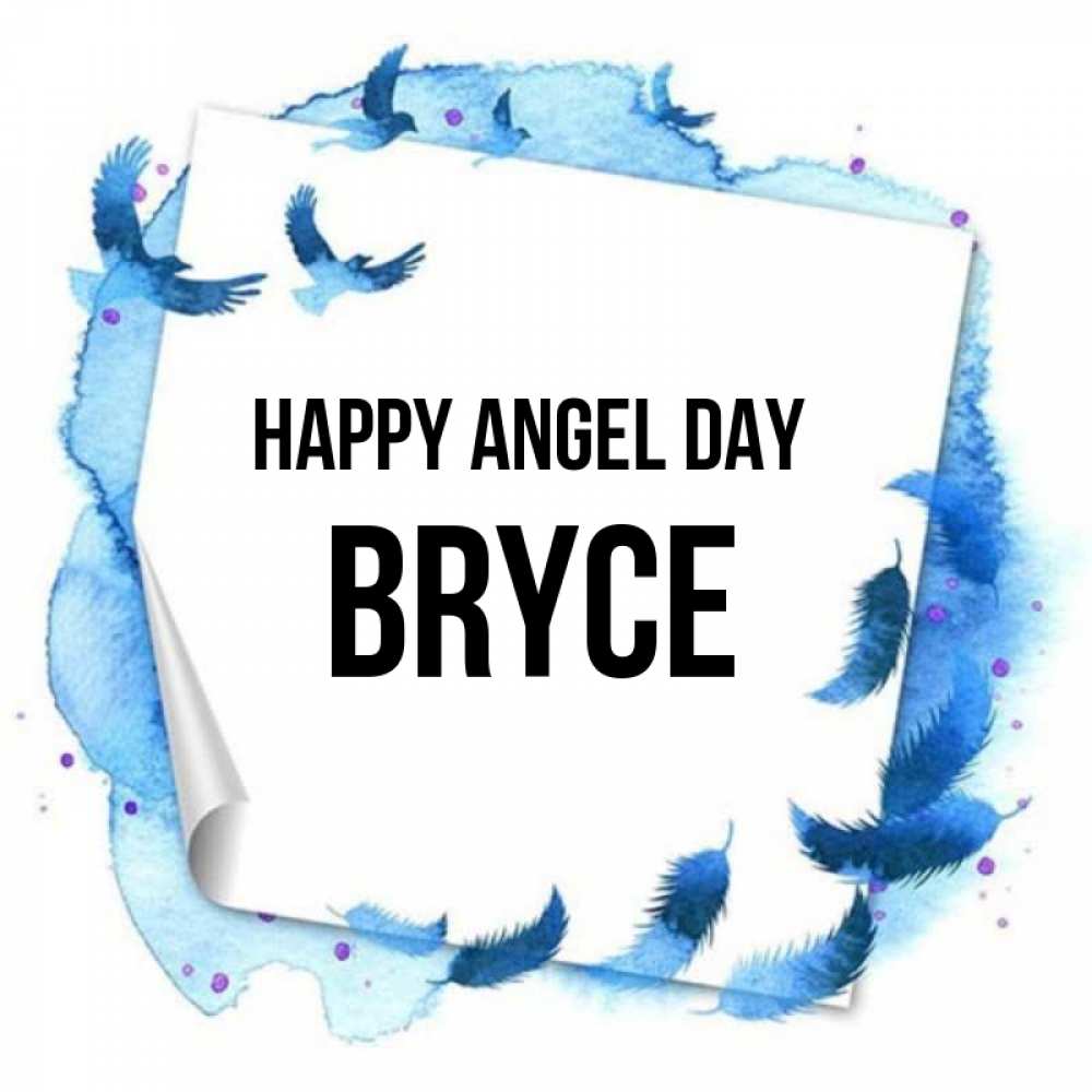 Greetings card с именем, Bryce happy angel day красивые птицы летят Greetings with text for free download 