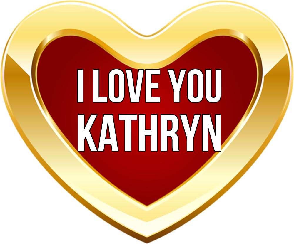 Greetings card с именем, Kathryn I love you из краски Greetings with text for free download 