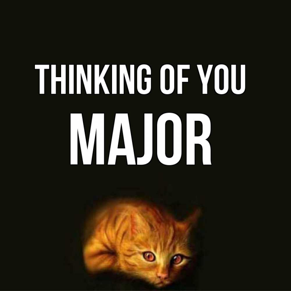 Greetings card с именем, Major Thinking of you рыжий Greetings with text for free download 