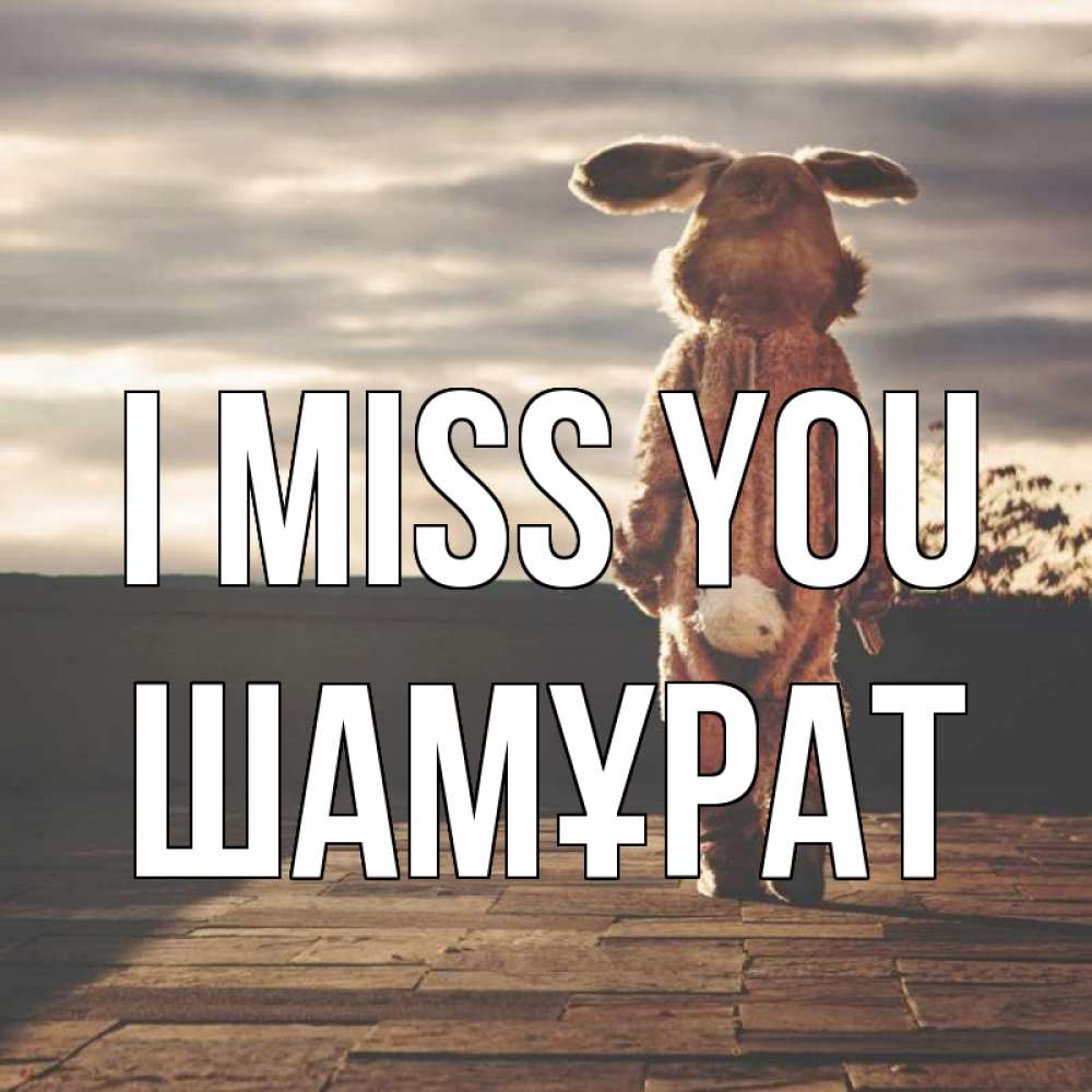Greetings card с именем, ШАМҰРАТ I miss you даже в костюме зайца Greetings with text for free download 