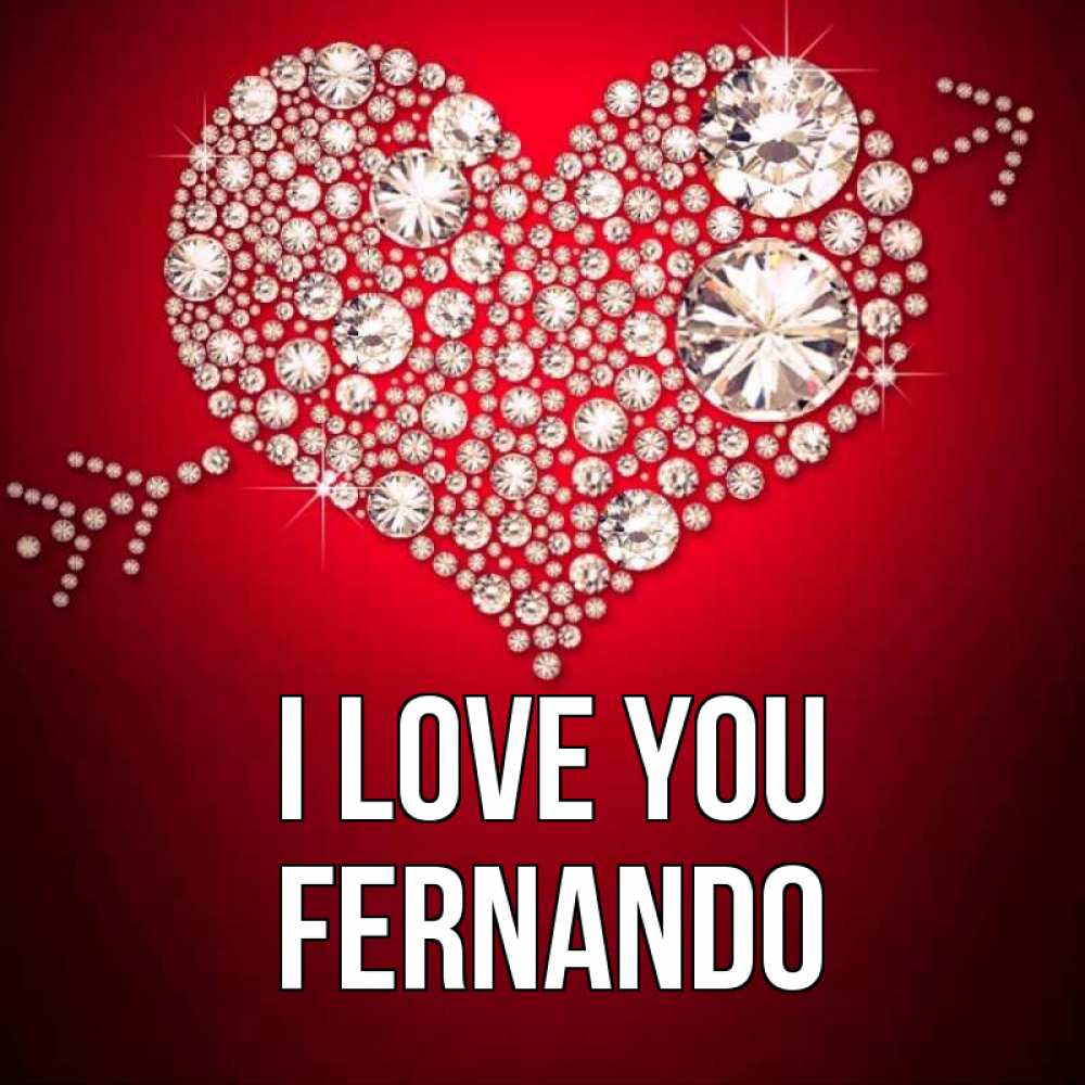 Greetings card с именем, Fernando I love you стрела купидона Greetings with text for free download 