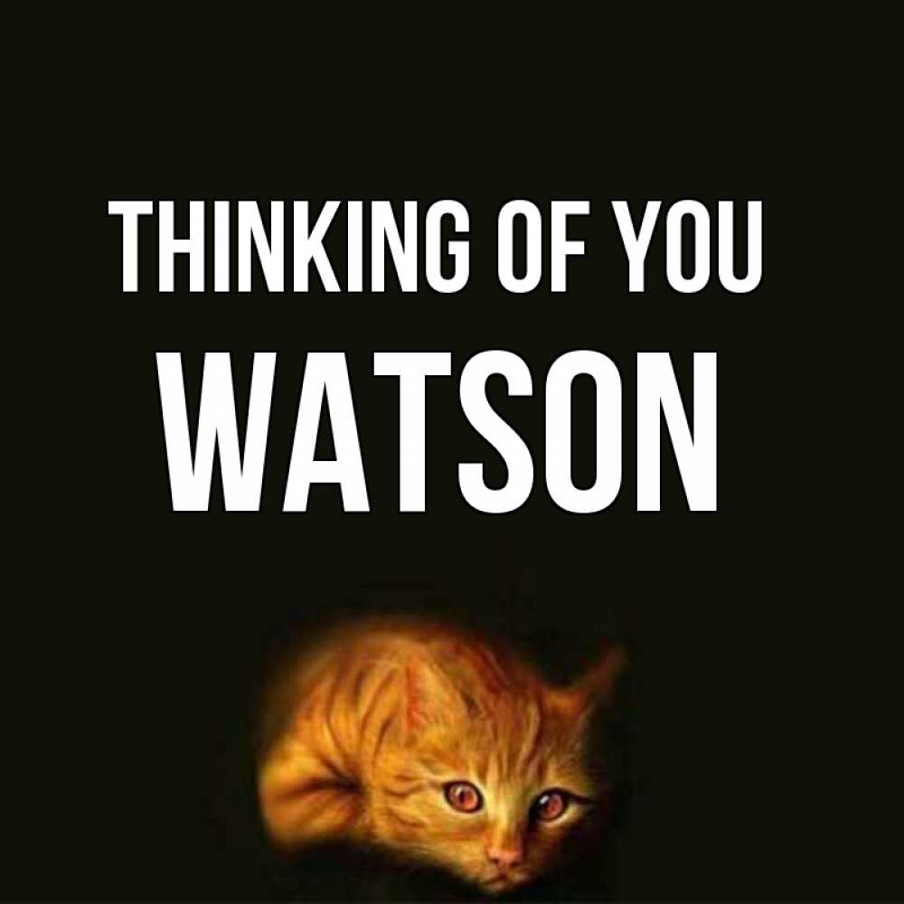 Greetings card с именем, Watson Thinking of you рыжий Greetings with text for free download 