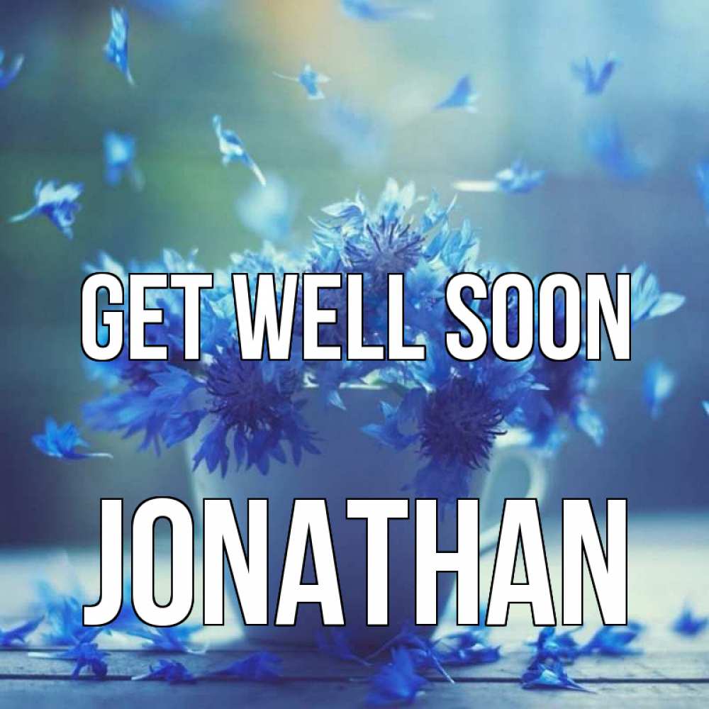 Greetings card с именем, Jonathan Get well soon кружка с зельем и цветами Greetings with text for free download 