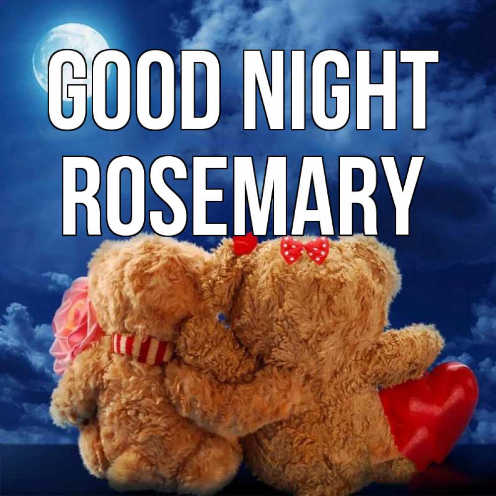 Greetings card с именем, Rosemary Good night плюшевые Greetings with text for free download 