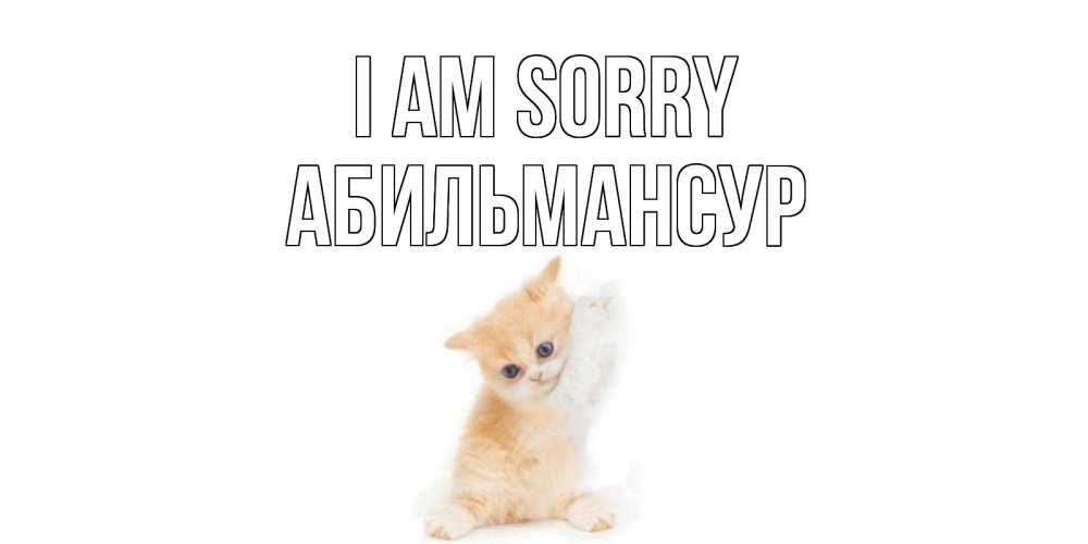 Greetings card с именем, Абильмансур I am sorry кот Greetings with text for free download 