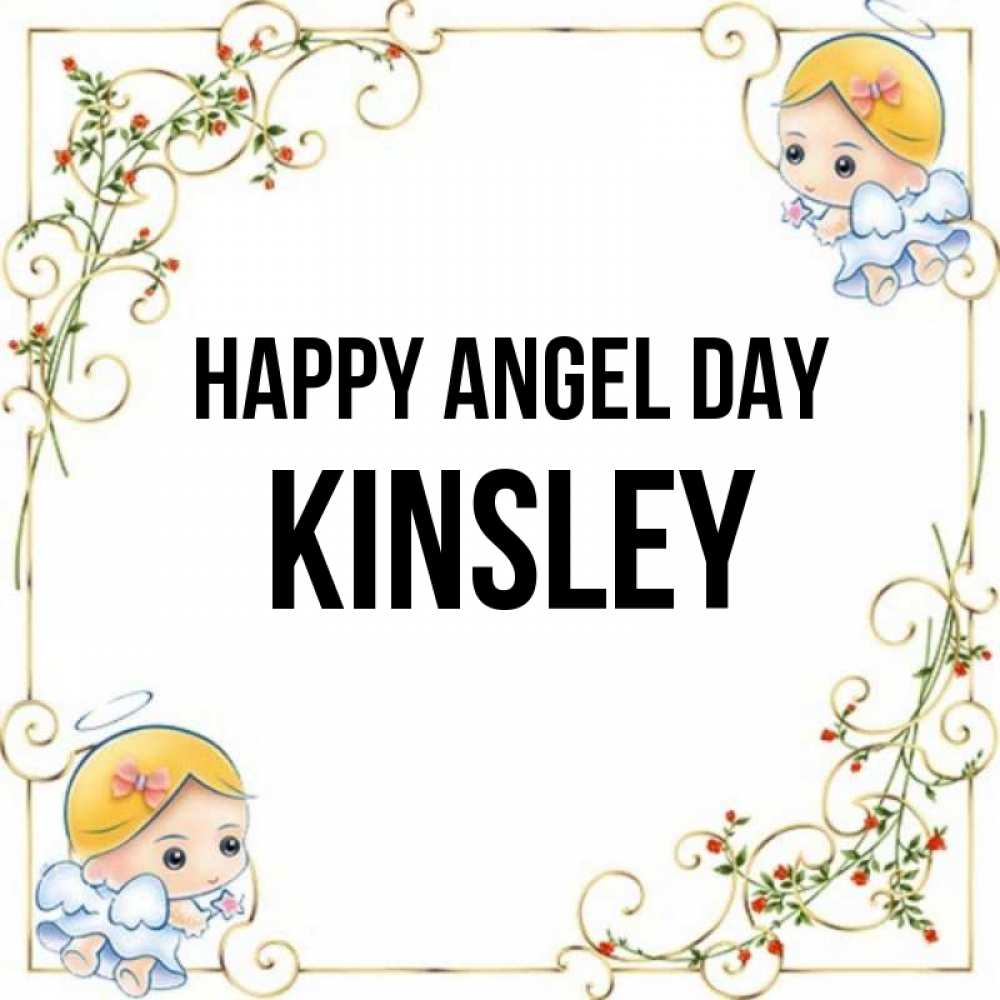 Greetings card с именем, Kinsley happy angel day девочки ангелы Greetings with text for free download 
