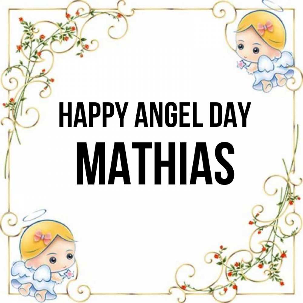 Greetings card с именем, Mathias happy angel day девочки ангелы Greetings with text for free download 