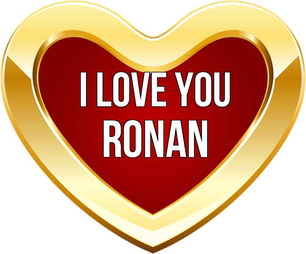Greetings card с именем, Ronan I love you из краски Greetings with text for free download 