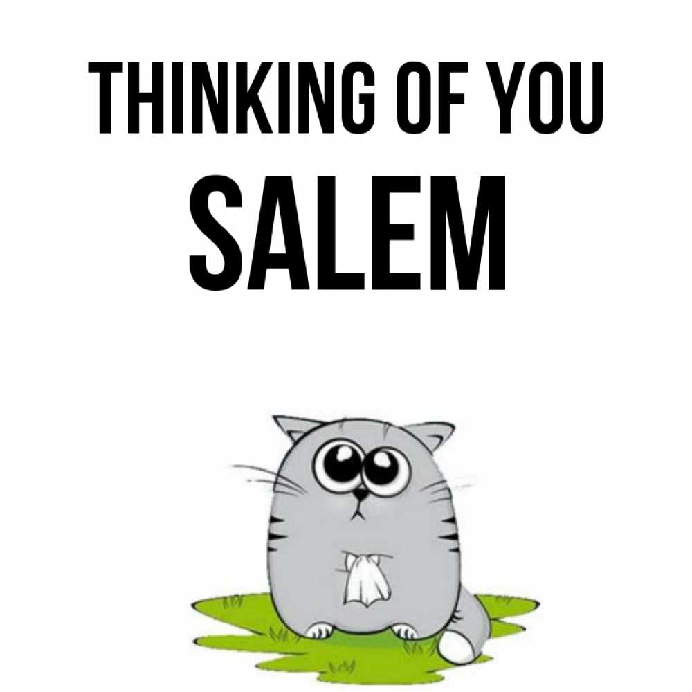 Greetings card с именем, Salem Thinking of you тоска с платочком Greetings with text for free download 