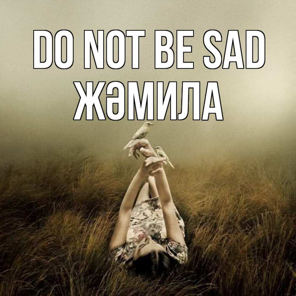 Greetings card с именем, ЖӘМИЛА Do not be sad поле и туман Greetings with text for free download 