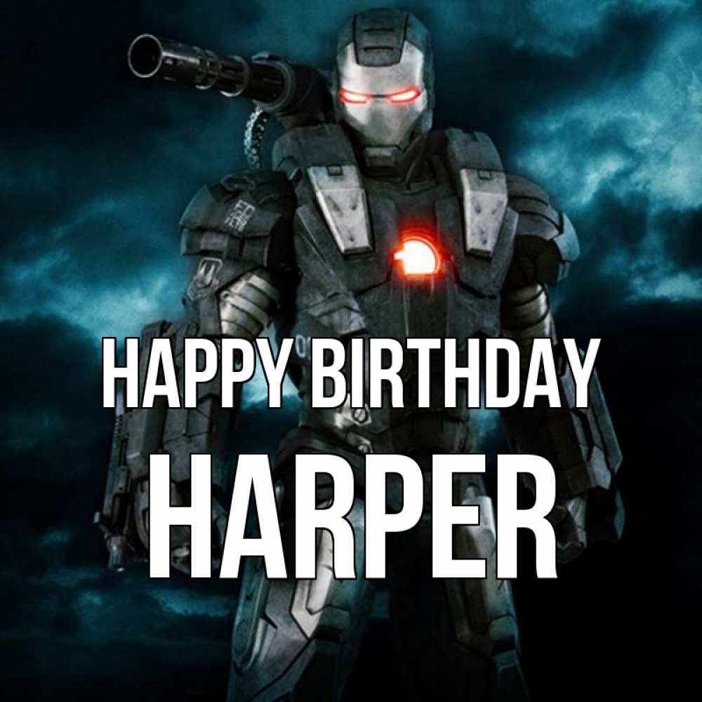 Greetings card с именем, Harper Happy Birthday марвел супергерой в новом костюме Greetings with text for free download 