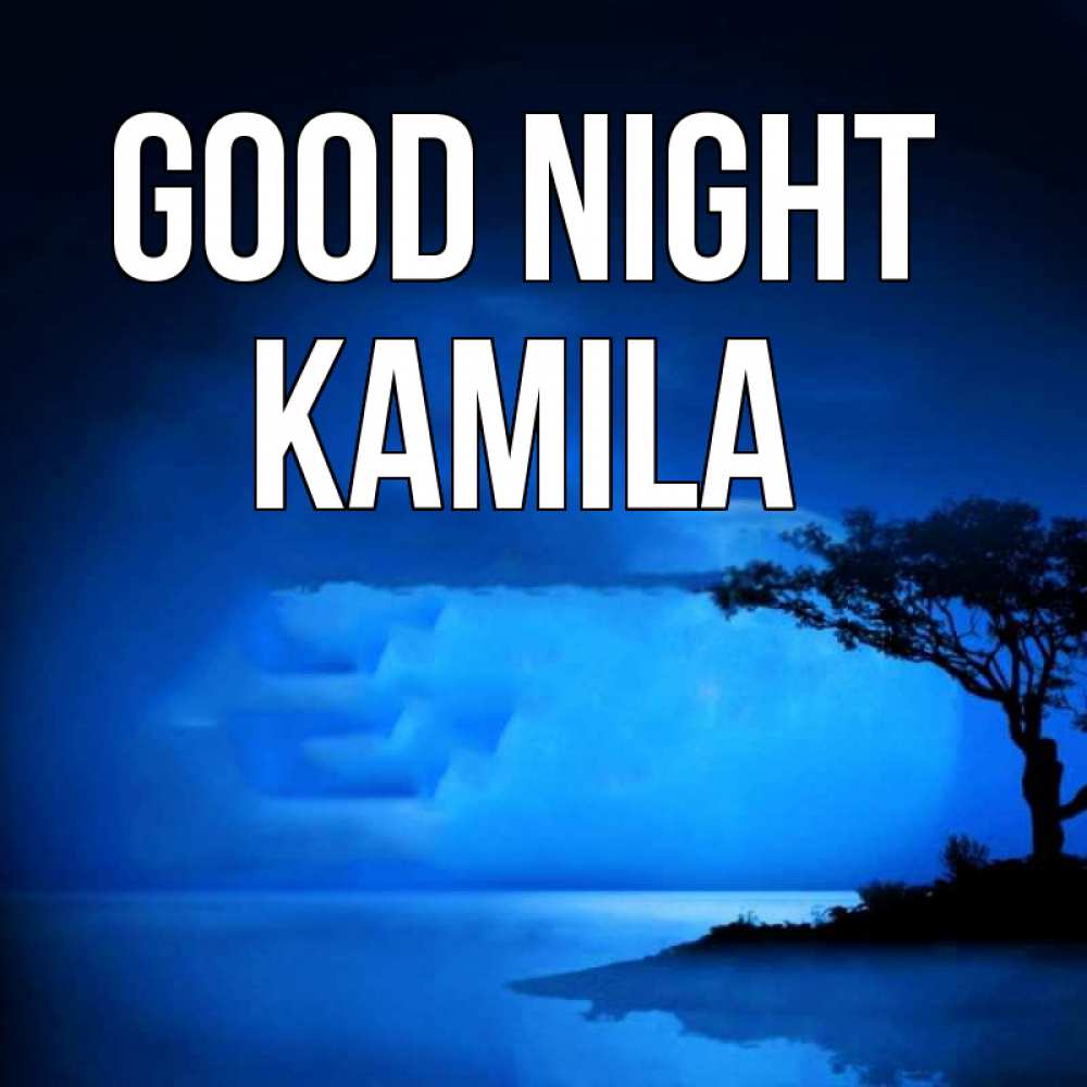 Greetings card с именем, Kamila Good night ночное побережье Greetings with text for free download 