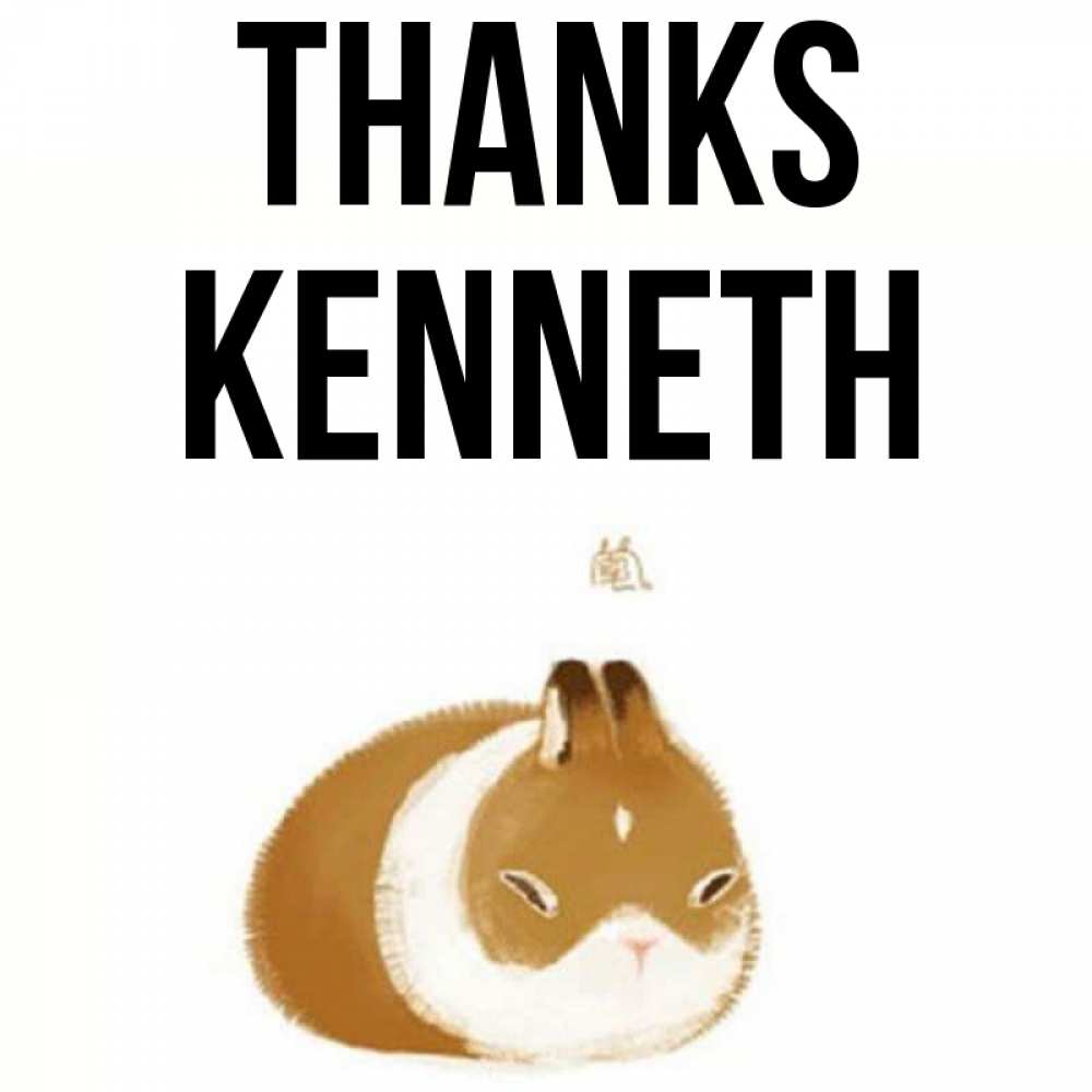 Greetings card с именем, Kenneth Thanks коричнево белый домашний питомец Greetings with text for free download 