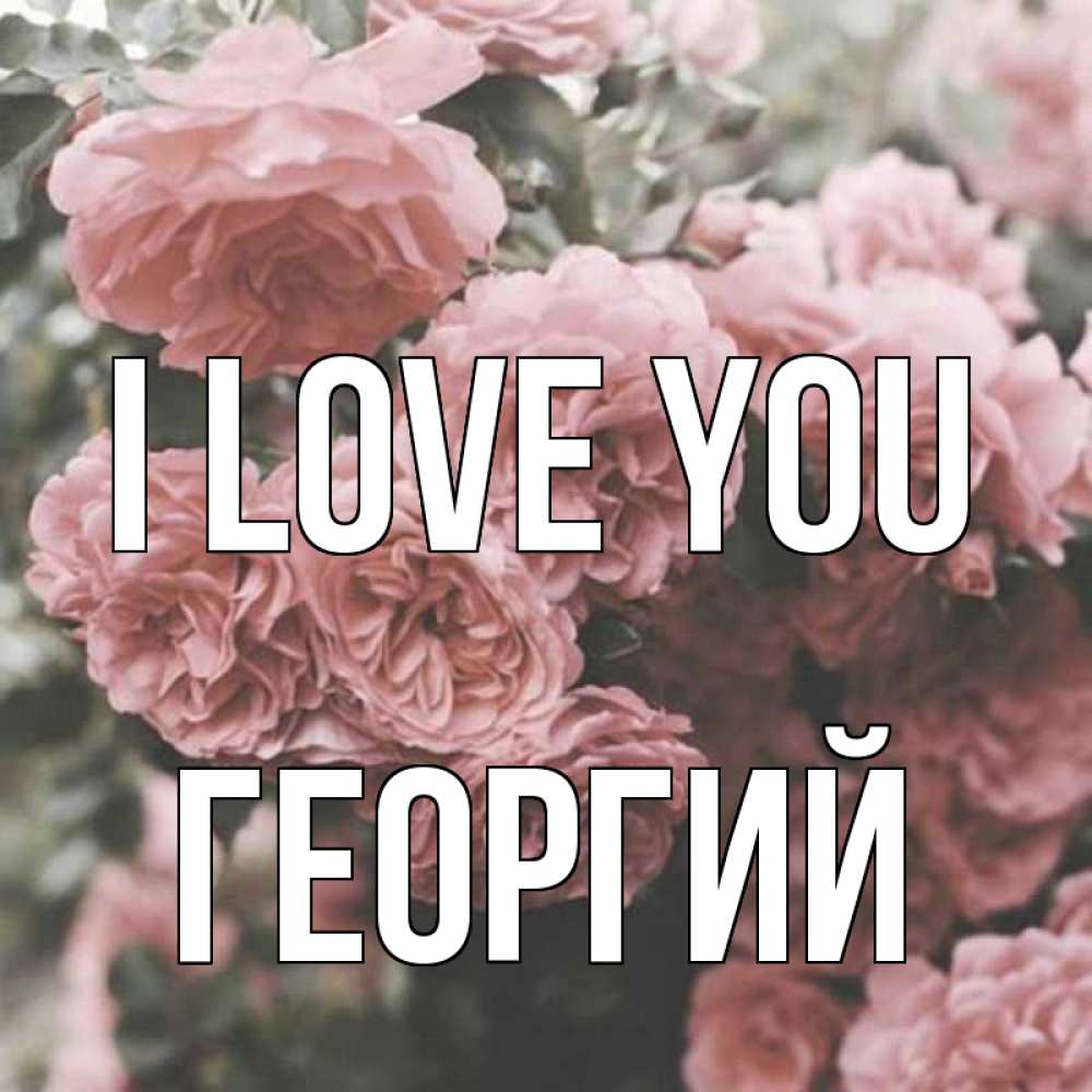Greetings card с именем, Георгий I love you розы 3 Greetings with text for free download 