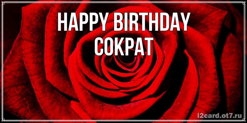 Greetings card с именем, Сократ Happy Birthday алая роза Greetings with text for free download 