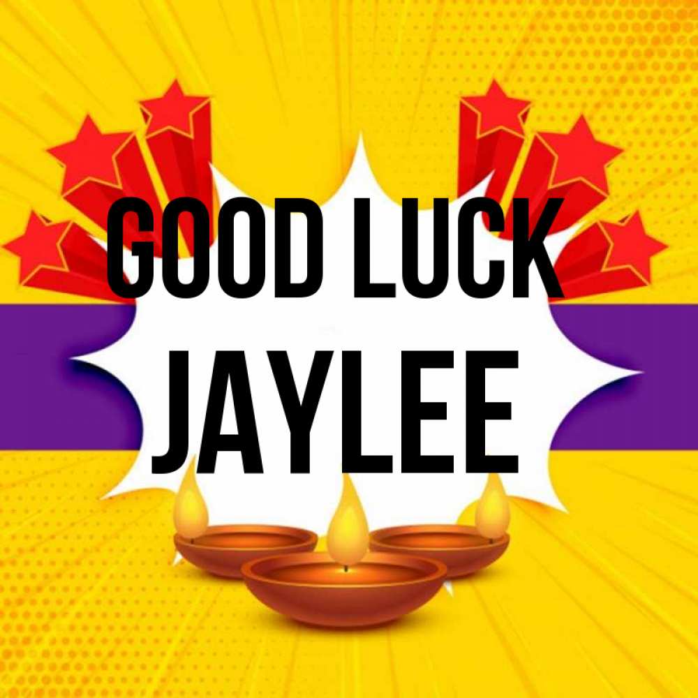 Greetings card с именем, Jaylee Good luck векторное изображение Greetings with text for free download 