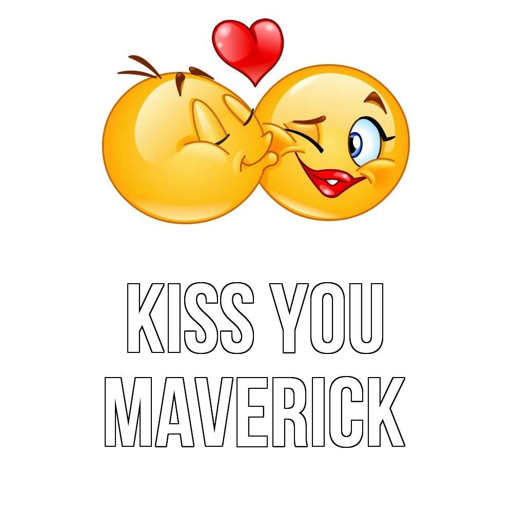 Greetings card с именем, Maverick Kiss you губы и белые зубы Greetings with text for free download 
