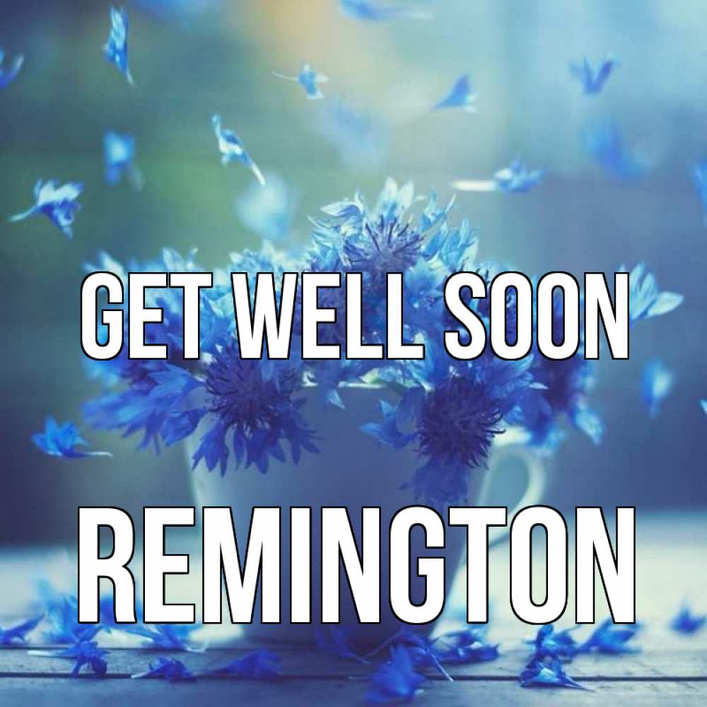Greetings card с именем, Remington Get well soon кружка с зельем и цветами Greetings with text for free download 