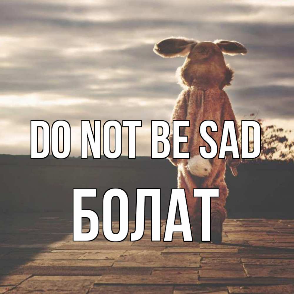 Greetings card с именем, Болат Do not be sad со спины Greetings with text for free download 