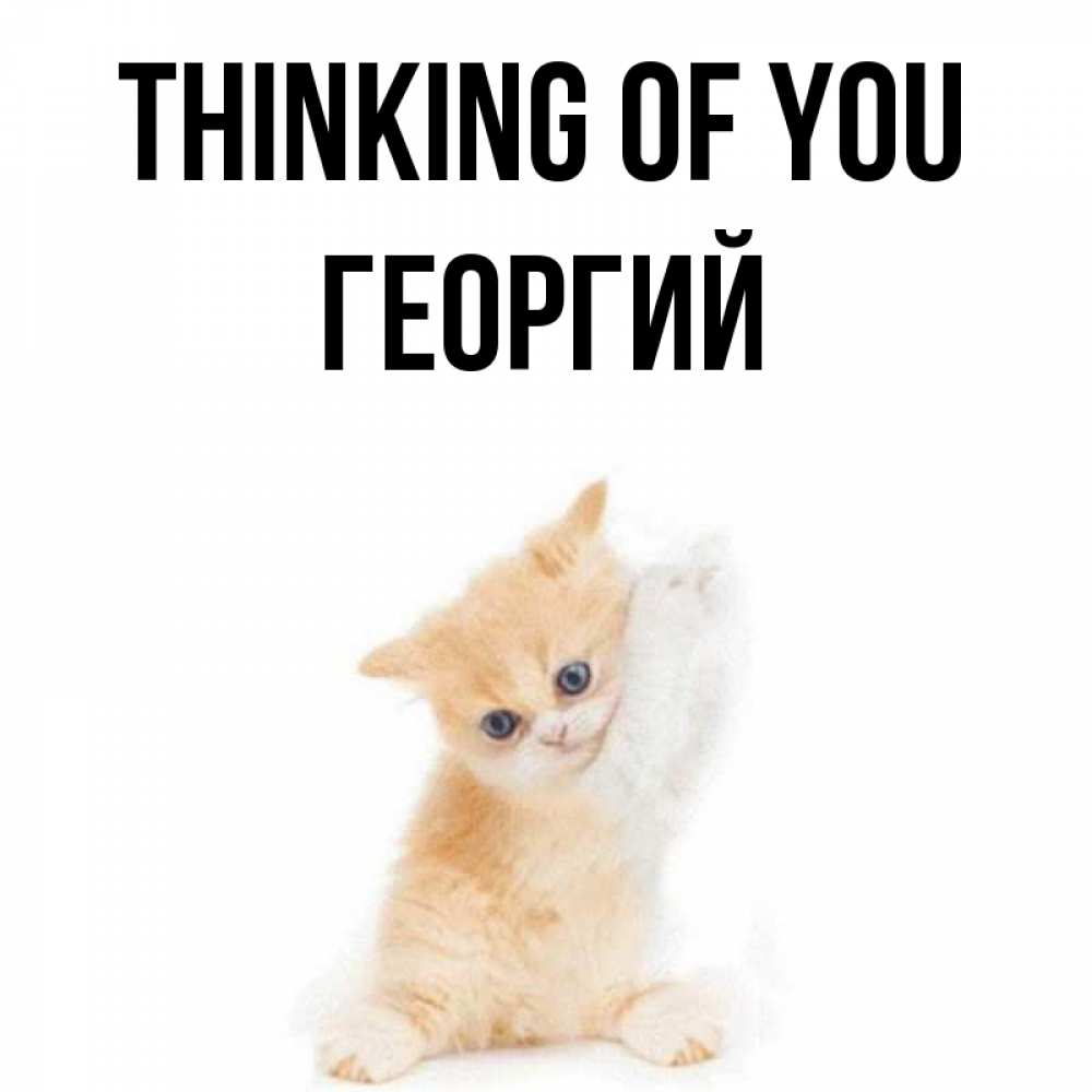 Greetings card с именем, Георгий Thinking of you зверушки и милота Greetings with text for free download 