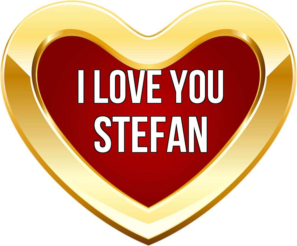 Greetings card с именем, Stefan I love you из краски Greetings with text for free download 