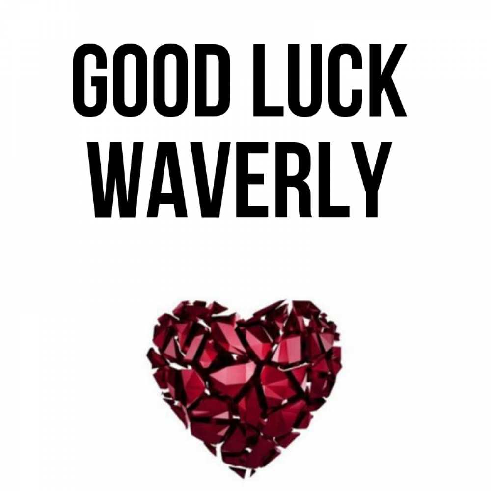 Greetings card с именем, Waverly Good luck бордовое из кристаллов  1 Greetings with text for free download 