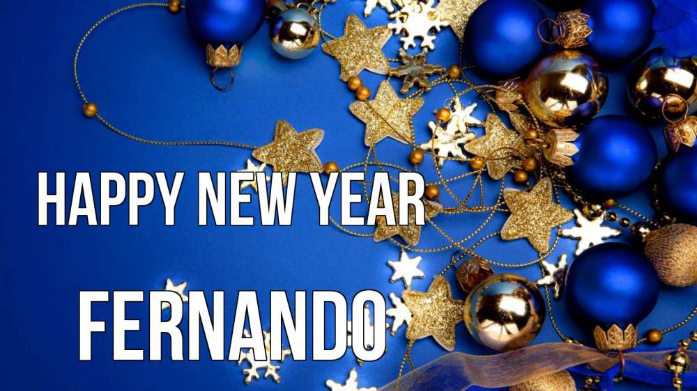Greetings card с именем, Fernando Happy New Year ёлочные украшения Greetings with text for free download 