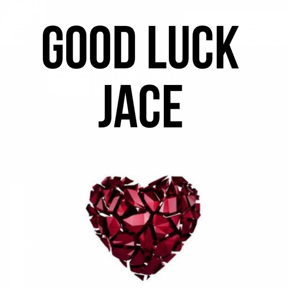 Greetings card с именем, Jace Good luck бордовое из кристаллов  1 Greetings with text for free download 